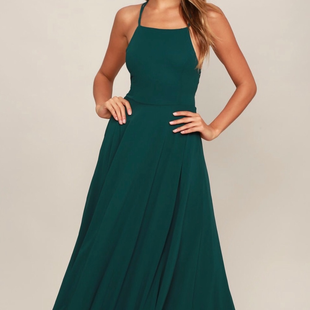 Laced Back Halter Formal Dress